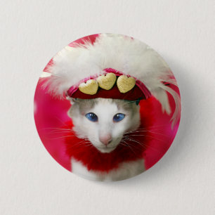 Katzen-Valentinsgruß-Knopf Button