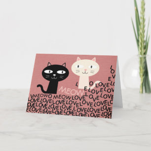 KATZEN VALENTINSTAG KARTE, LIEBE AUF DEN ERSTEN BL KARTE