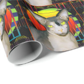 Katzen-Vampirs-Katze des Packpapier-| Sphynx Geschenkpapier (Rolleneckpunkt)