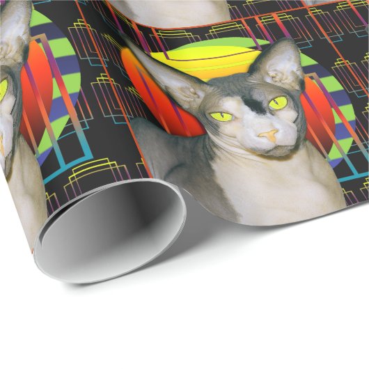 Katzen-Vampirs-Katze des Packpapier-| Sphynx Geschenkpapier (Rolleneckpunkt)