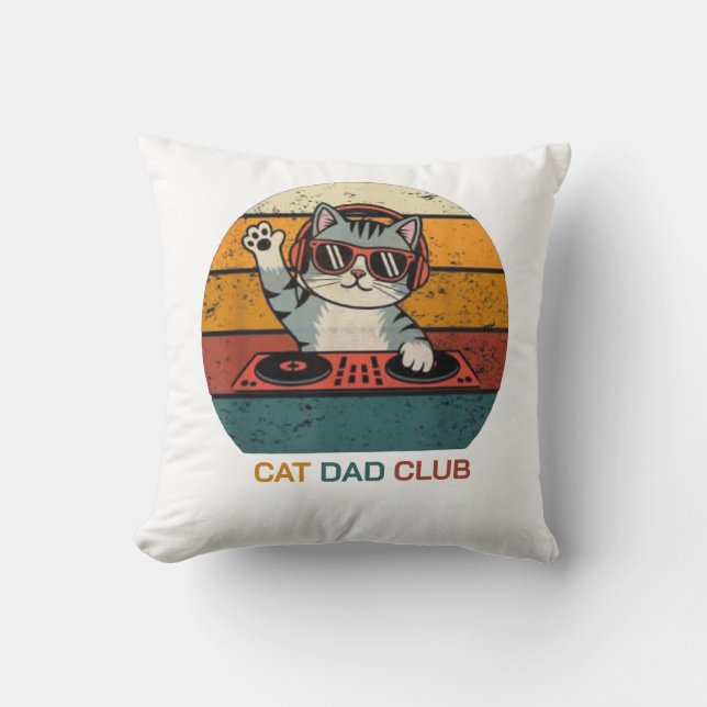 KATZEN-VATER-CLUB / Lustig Retro Kissen (Vorderseite)