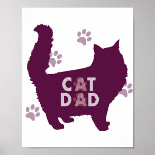 Katzen-Vater für Katzen-Liebhaber und Katzenbesitz Poster