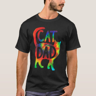 Katzen-Vater Tie Dye  Katze  Papa Frohen Vatertag T-Shirt