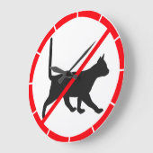 Katzen verboten! große wanduhr (Winkel)
