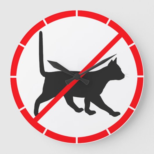 Katzen verboten! große wanduhr (Vorderseite)