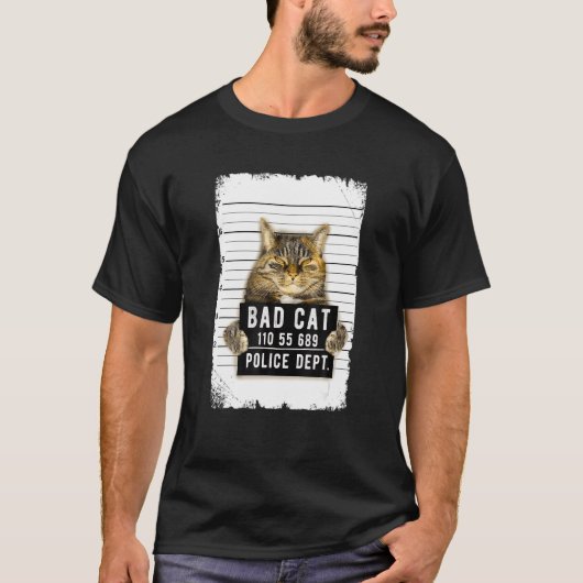 Katzen-Verbrecherfoto T-Shirt (Vorderseite)