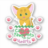 Katzen Verlassen Pawprints Aufkleber (Vorderseite)