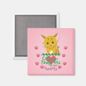 Katzen Verlassen Pawprints Magnet (Vorderseite/Rückseite)