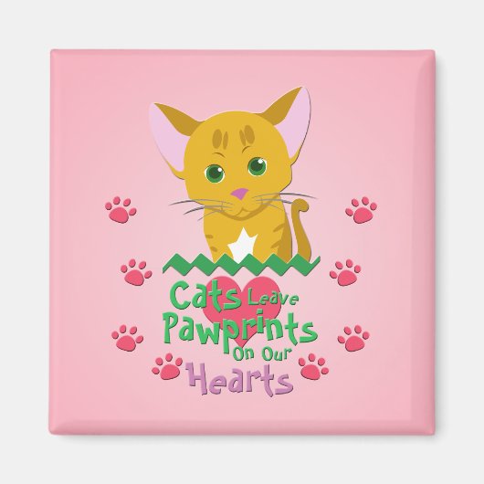 Katzen Verlassen Pawprints Magnet (Vorne)
