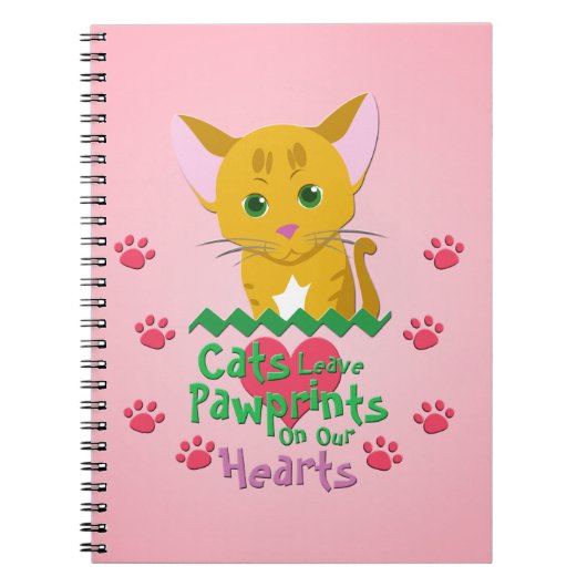 Katzen Verlassen Pawprints Notizblock (Vorderseite)