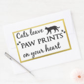 Katzen Verließ Paw Prints auf dem Herzen Rechteckiger Aufkleber (Umschlag)