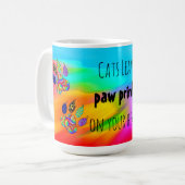 Katzen Verließ Paw Prints auf Ihrer Herz-Tasse Kaffeetasse (Vorderseite Links)