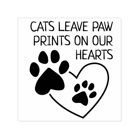 Katzen Verließ Paw Prints auf unseren Herzen Permastempel (Design)