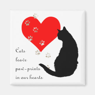 Katzen verließ Paw-Prints in unseren Herzen Magnet