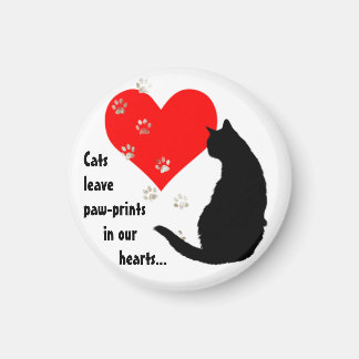 Katzen verließ Paw-Prints in unseren Herzen Magnet