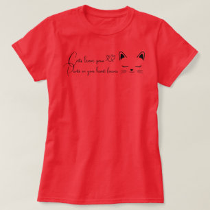 Katzen verließ Pfotendrucke auf deinem Herzen für T-Shirt
