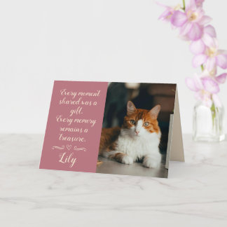 Katzen Verlust Beileidskarte Foto Name des Haustie Karte