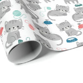 Katzen-Verpackungspapier, Katzen-Geschenkverpackun Geschenkpapier (Rolleneckpunkt)