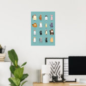 Katzen, verschiedene Katzen, Katzen Kunst Poster (Heimbüro)