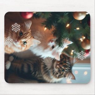 Katzen verzieren Baum, Bild, Anpassen, Mousepad