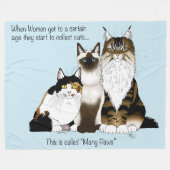 Katzen Viele Paws Funny Blue Fleecedecke (Vorderseite (Horizontal))