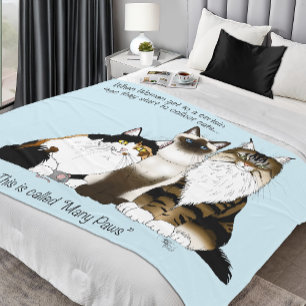 Katzen Viele Paws Funny Blue Fleecedecke