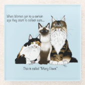 Katzen Viele Paws Funny Blue Glasuntersetzer (Vorderseite)
