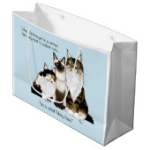 Katzen Viele Paws Funny Blue Große Geschenktüte (Vorderseite Schrägansicht)