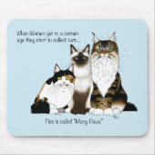 Katzen Viele Paws Funny Blue Mousepad (Vorne)