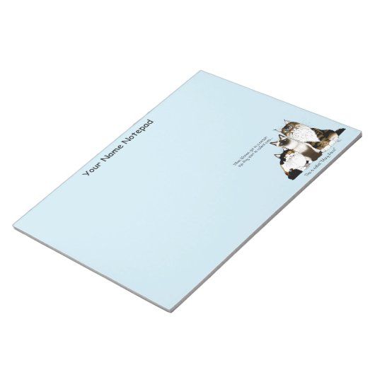 Katzen Viele Paws Funny Blue Notizblock (angewinkelt)