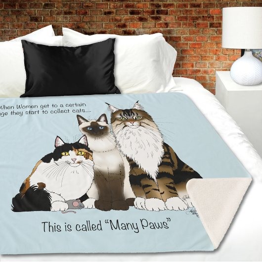 Katzen Viele Paws Funny Blue Sherpadecke