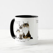 Katzen Viele Paws Funny Blue Tasse (Vorderseite Links)