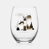 Katzen Viele Paws Funny Blue Weinglas Ohne Stiel (Vorderseite)