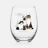 Katzen Viele Paws Funny Blue Weinglas Ohne Stiel (Rückseite)