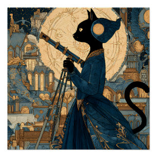 Katzen - viktorianische Katze - Gräfin Beatrice Poster