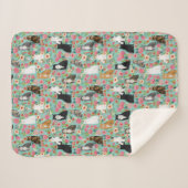 Katzen Vintage Blütenminze Sherpadecke (Vorderseite (Horizontal))