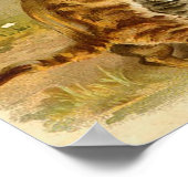 Katzen Vintage Illustration Poster (Ecke)