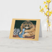 Katzen-Vintage Karte (Gelbe Blume)