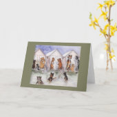 Katzen-Vintage Karte (Gelbe Blume)