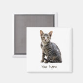 Katzen Vintages Portrait Pet Tomcat Tierdesign Magnet (Vorderseite/Rückseite)
