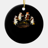 Katzen Violine Cello Chat Lover Keramik Ornament (Vorne)