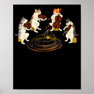Katzen Violine Cello Chat Lover Poster