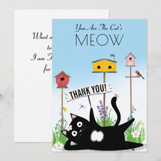 Katzen Vögel Garten Danke (Vorne/Hinten)