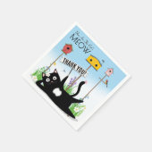 Katzen Vögel Garten Danke Serviette (Ecke)