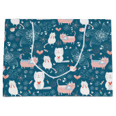 Katzen, Vögel & Herz-Geschenktasche Große Geschenktüte (Vorderseite)