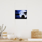 Katzen Vollmond Poster (Küche)