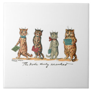 Katzen von Louis Wain singen Fliese
