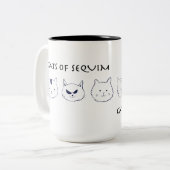 Katzen von Sequim Große Tasse (Vorderseite Links)