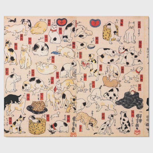 Katzen von Utagawa Kuniyoshi Geschenkpapier (Saum)
