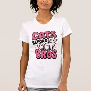 Katzen vor Bros Vintage-Katze-Krone-Shirt-Design_1 T-Shirt